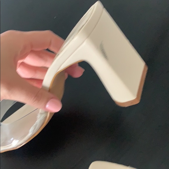 Zara Clear and Ivory Square Heels - Picture 2 of 3